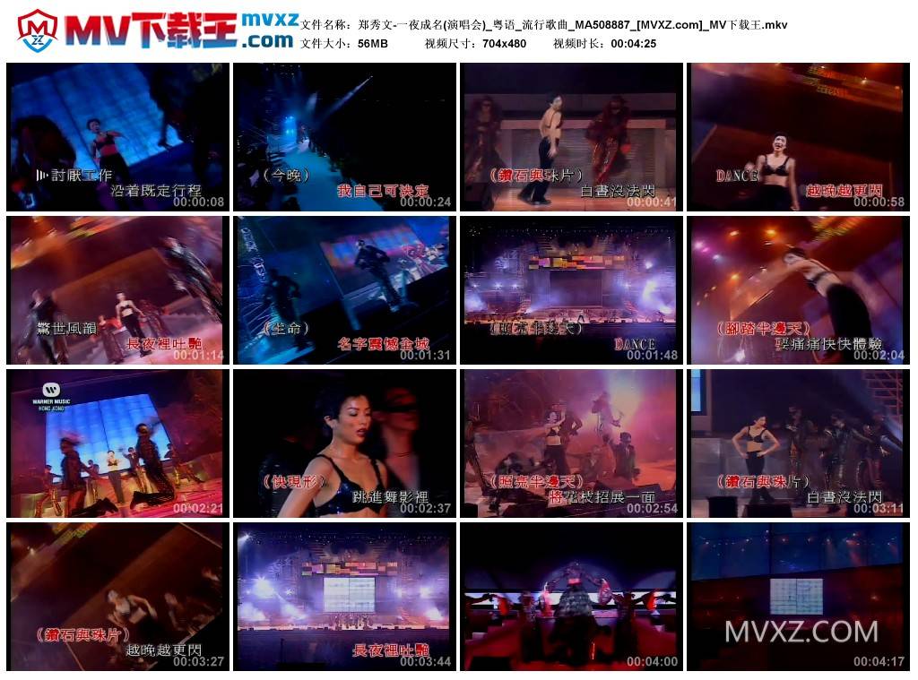 郑秀文-一夜成名(演唱会)_粤语_流行歌曲_MA508887